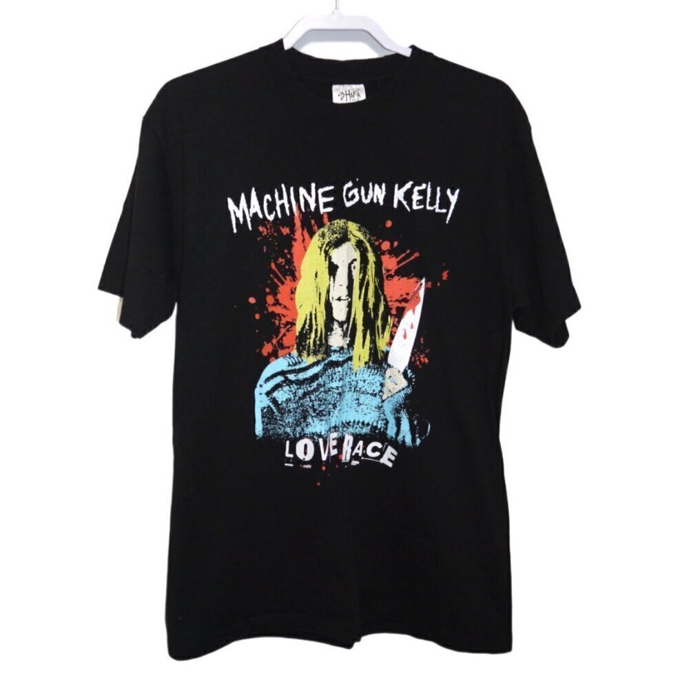 MACHINE GUN KELLY Love Race black 100% cotton T Shirt SKAKA WEAR men's size L